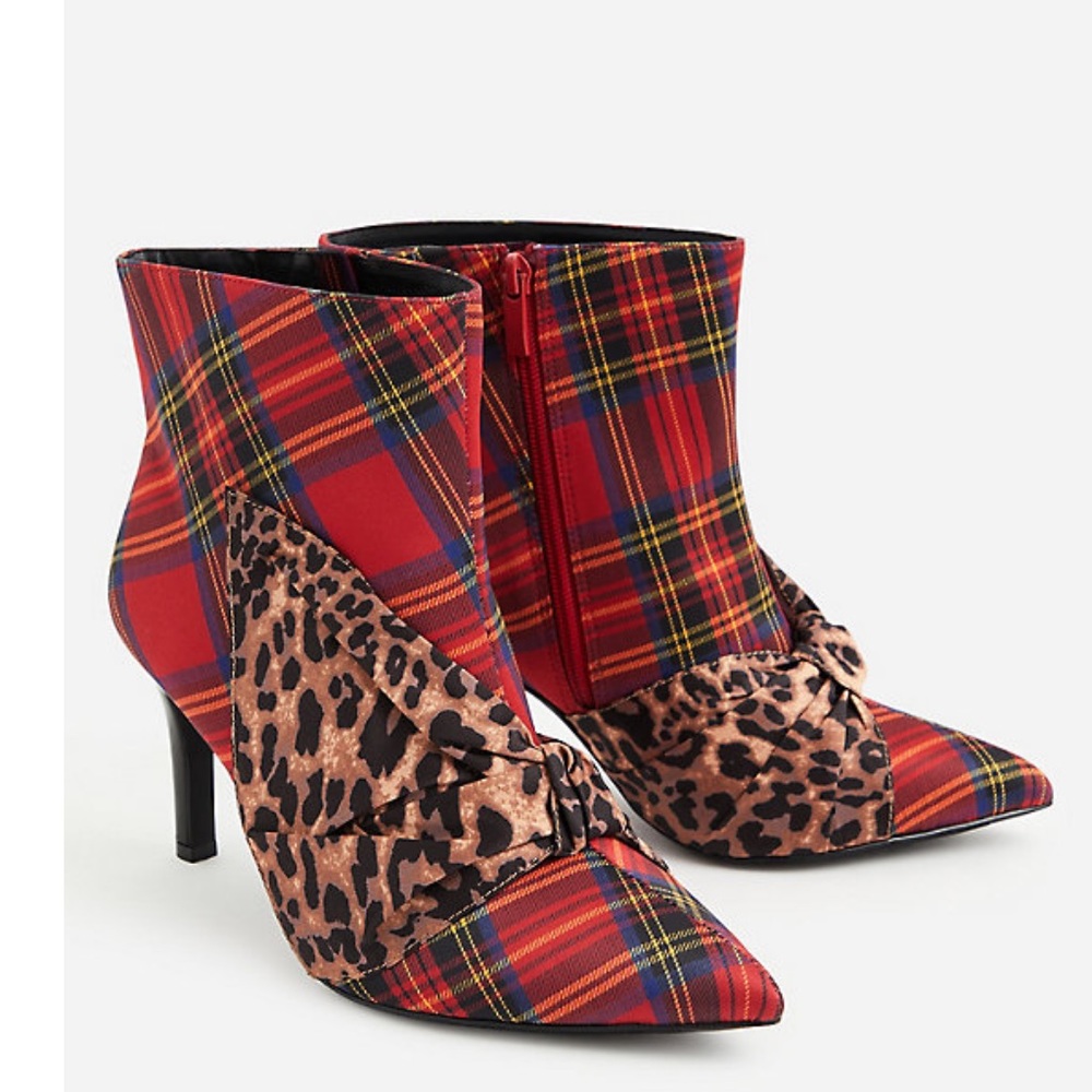 Betsey Johnson Torrid Tartan Plaid Ankle Bow Boots Booties Wide Width WW